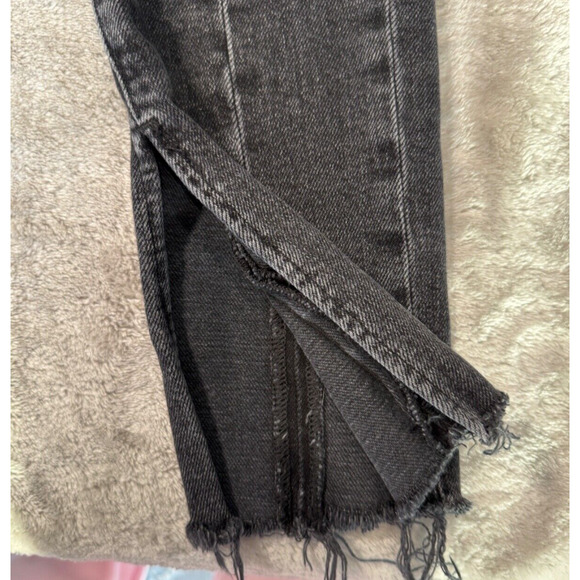 Anine Bing Heath Vintage Black Skinny Jeans Side Slit Button Fly High Rise 28 - Picture 4 of 9